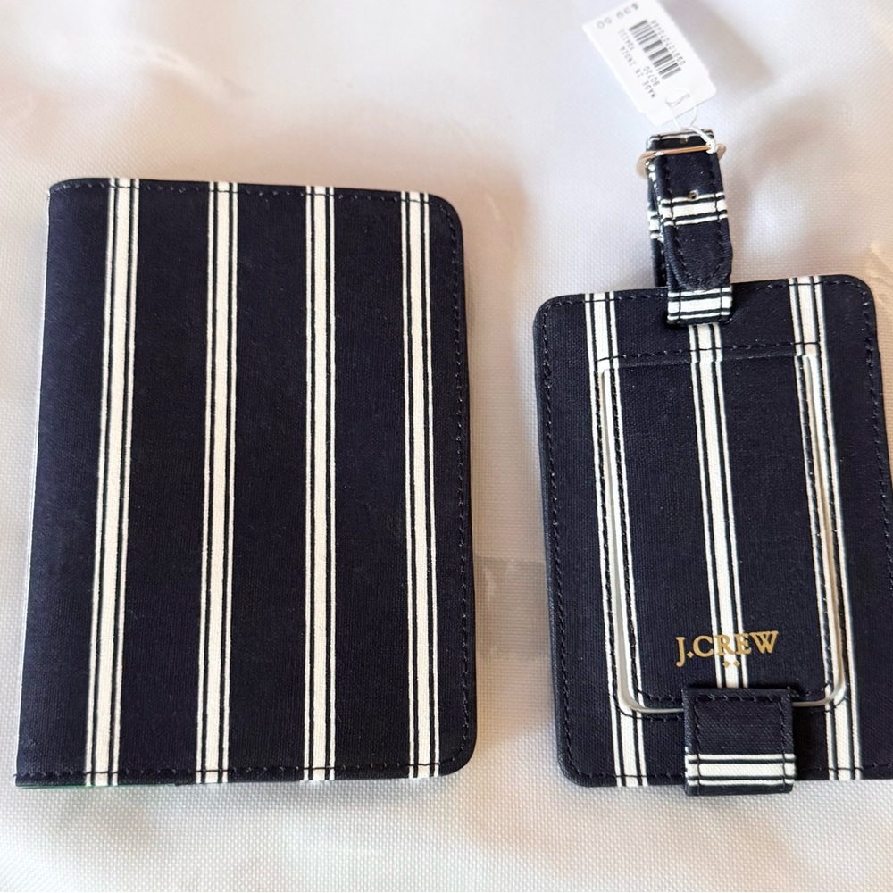 J. Crew Navy and White Travel Accessory Set